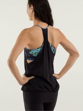 LULU FLORAL NO LIMITS TANK 6 PADDED